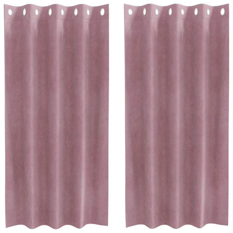 Rideaux occultants 2 pcs Rose foncé 140 x 175 cm Velours - 2