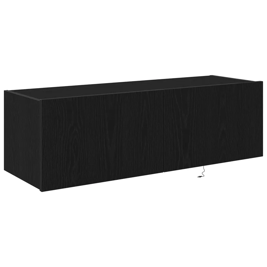 Meuble TV mural avec LED 2 pcs Chêne noir 100 x 35 x 31 cm - 6