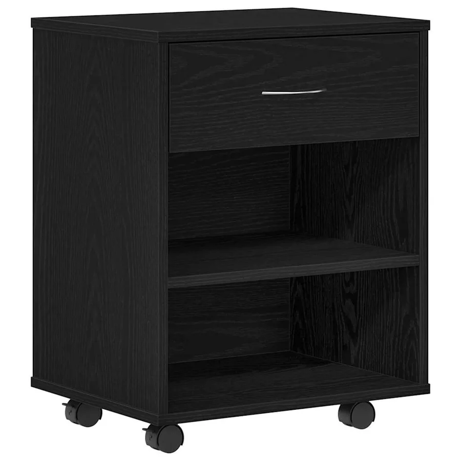 Armoire de rangement avec roue Chêne noir 46 x 36 x 59 cm - 2