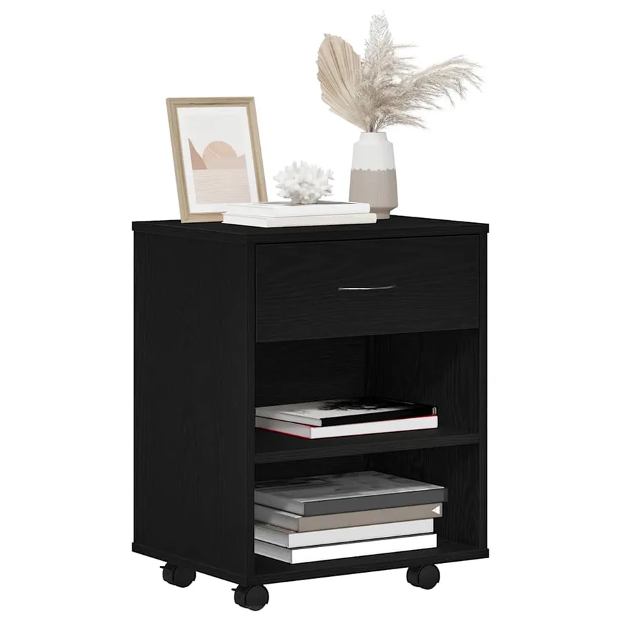 Armoire de rangement avec roue Chêne noir 46 x 36 x 59 cm - 3