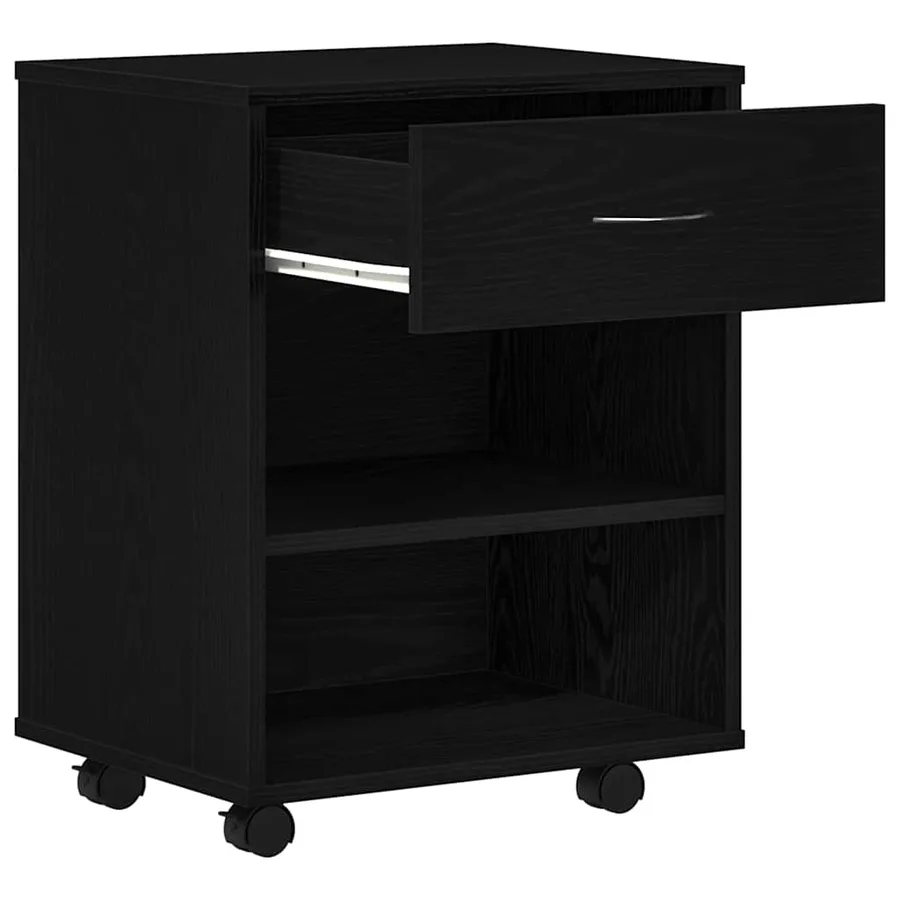 Armoire de rangement avec roue Chêne noir 46 x 36 x 59 cm - 5