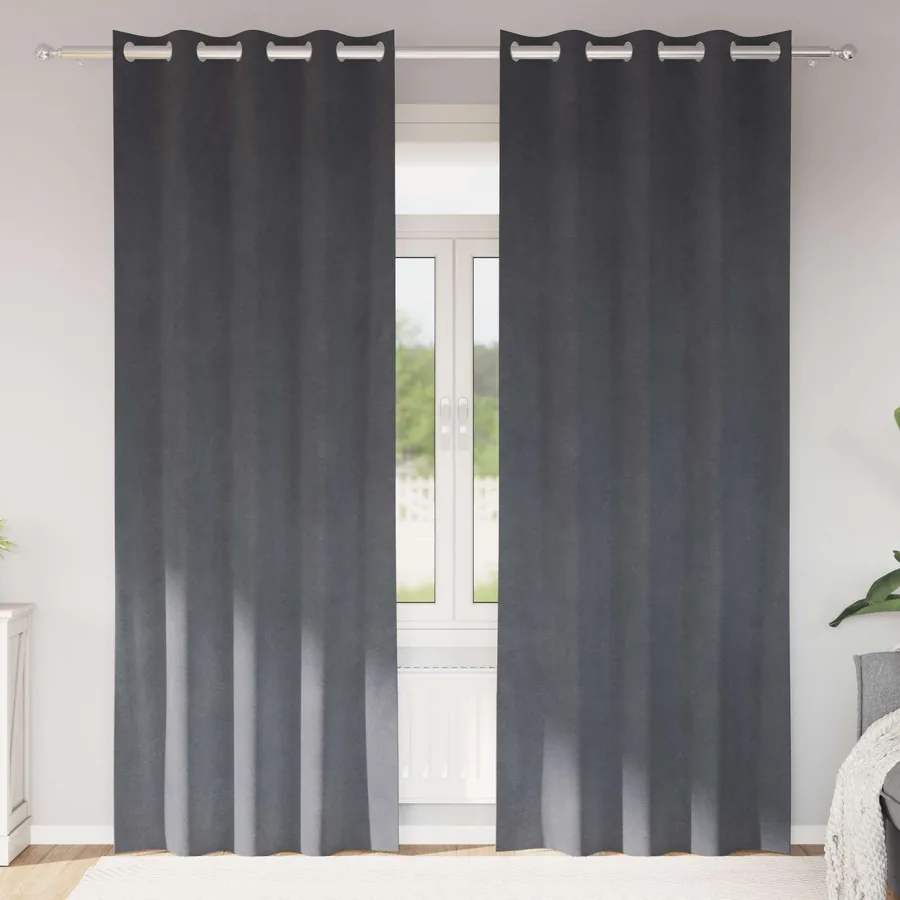 Rideaux occultants 2 pcs Gris clair 140 x 225 cm Velours