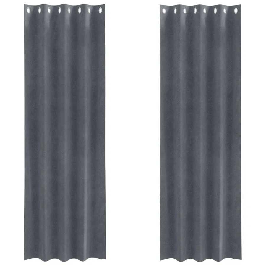 Rideaux occultants 2 pcs Gris clair 140 x 225 cm Velours - 2