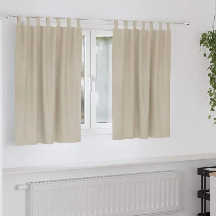 Rideaux occultants 2 pcs Crème 140 x 140 cm Velours