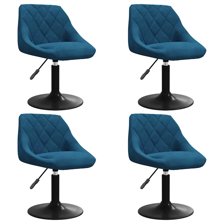 Chaises pivotantes à manger lot de 4 bleu velours - 2