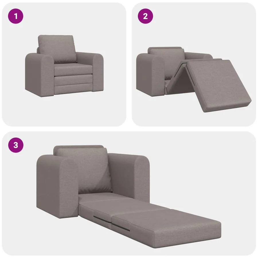 Canapé-Lit Taupe 98 x 71 x 83 cm tissu - 8
