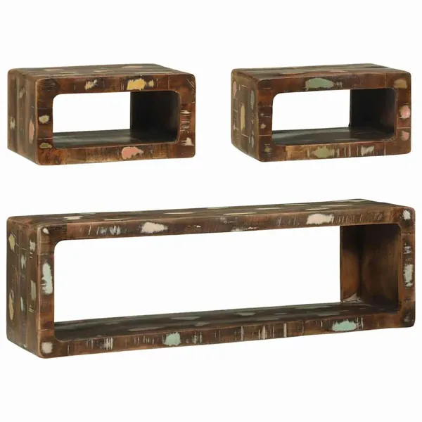 Ensemble meuble TV 3 pcs Bois massif de récupération