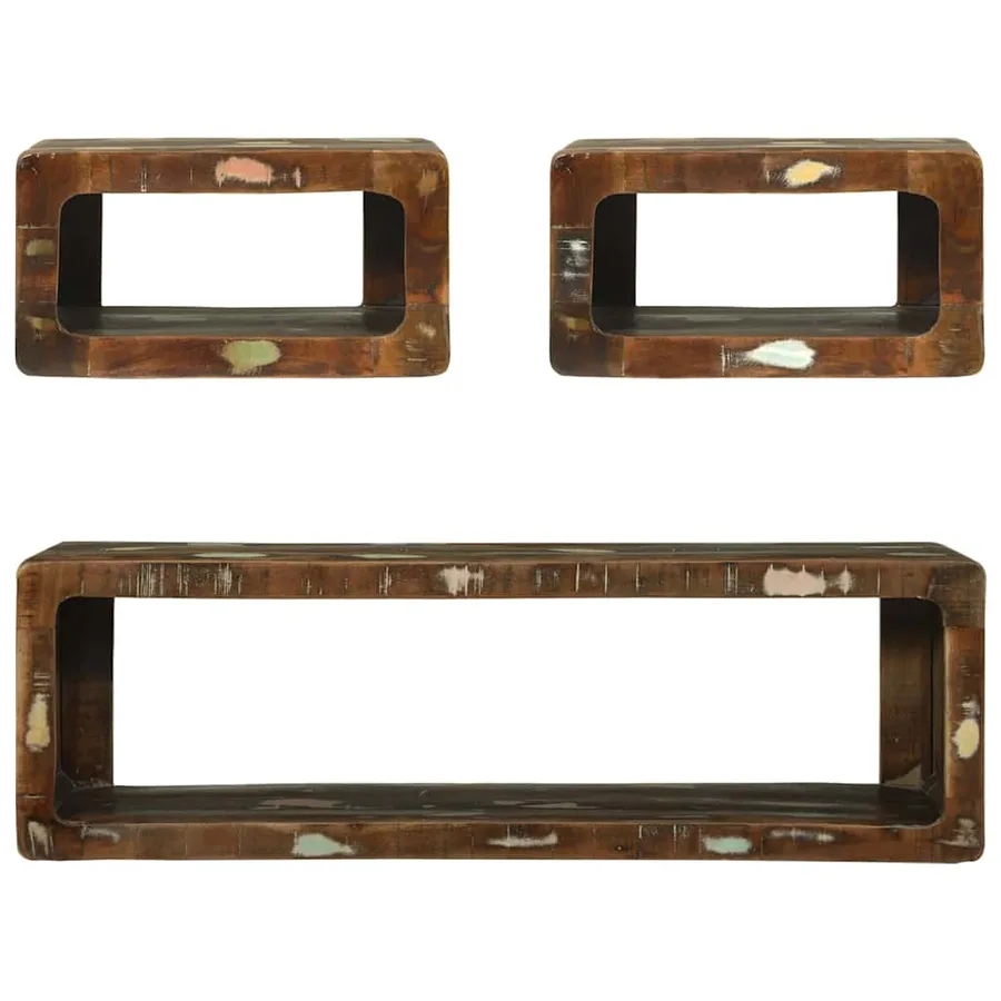 Ensemble meuble TV 3 pcs Bois massif de récupération - 5