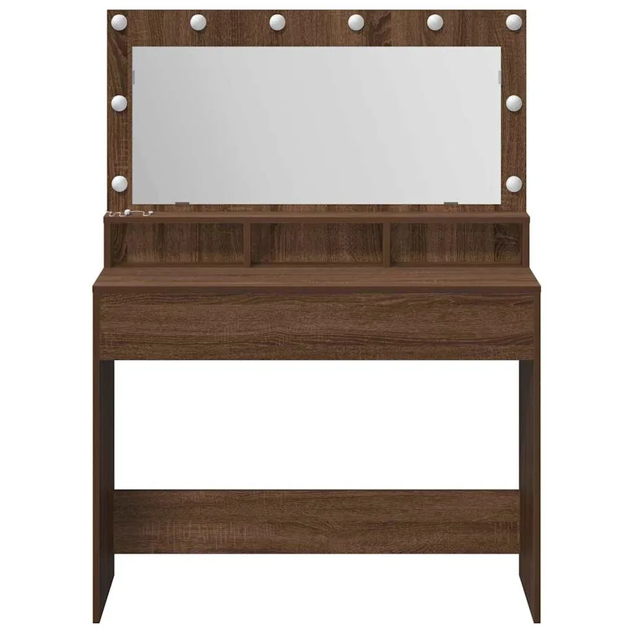 Table de Toilette avec étagère Chêne brun 100 x 41 x 135 cm - 4