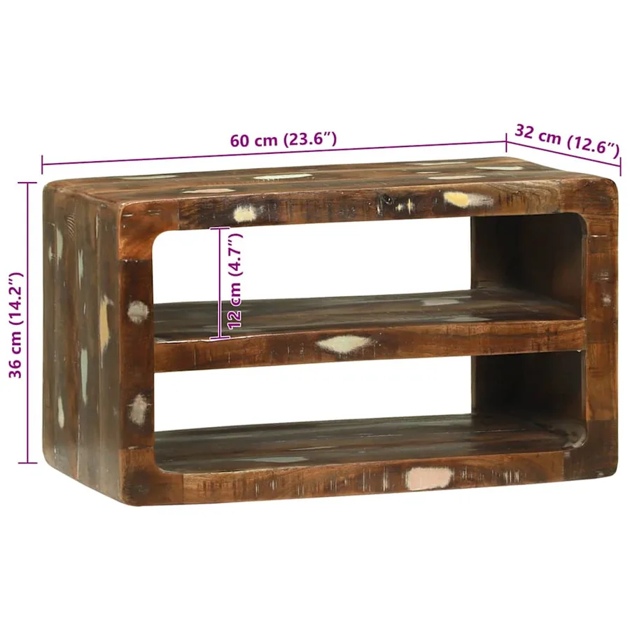 Meuble TV 60 x 32 x 36 cm Bois massif de récupération - 11