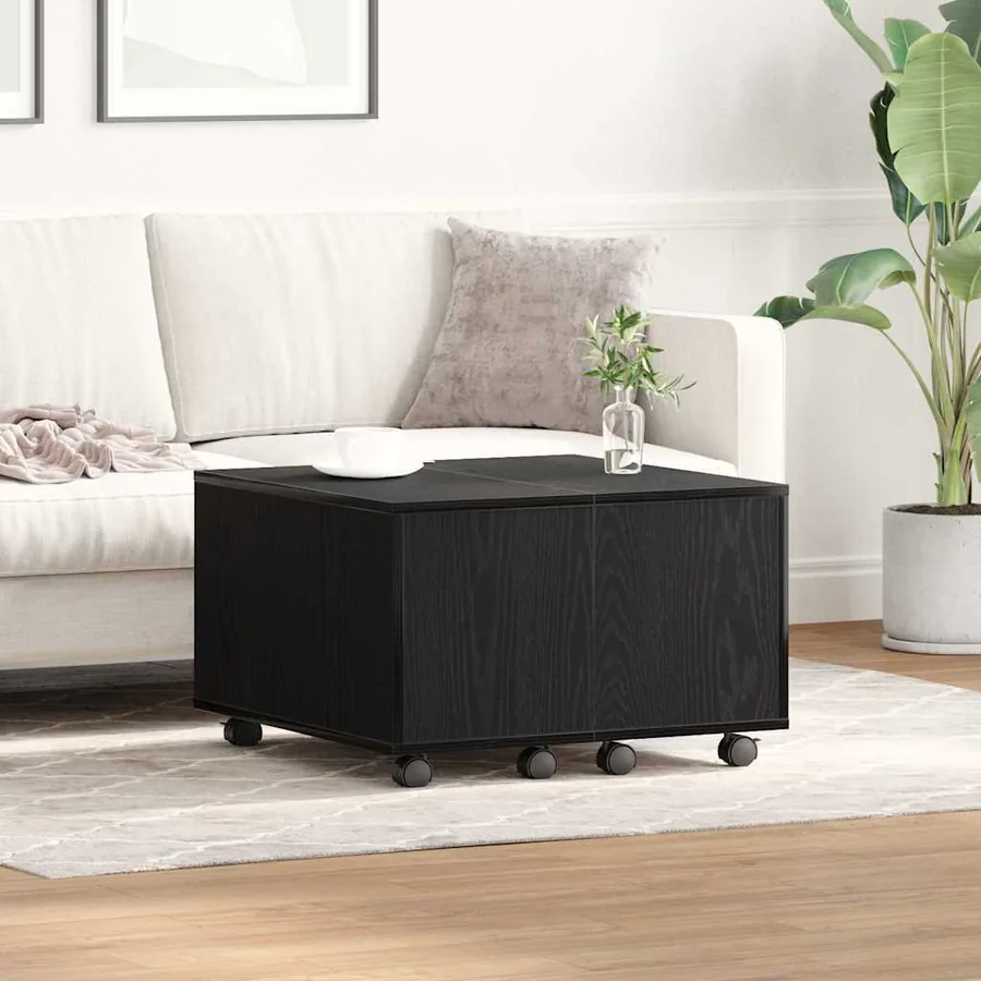 Table basse Chêne noir 60 x 60 x 38 cm Bois d'ingénierie