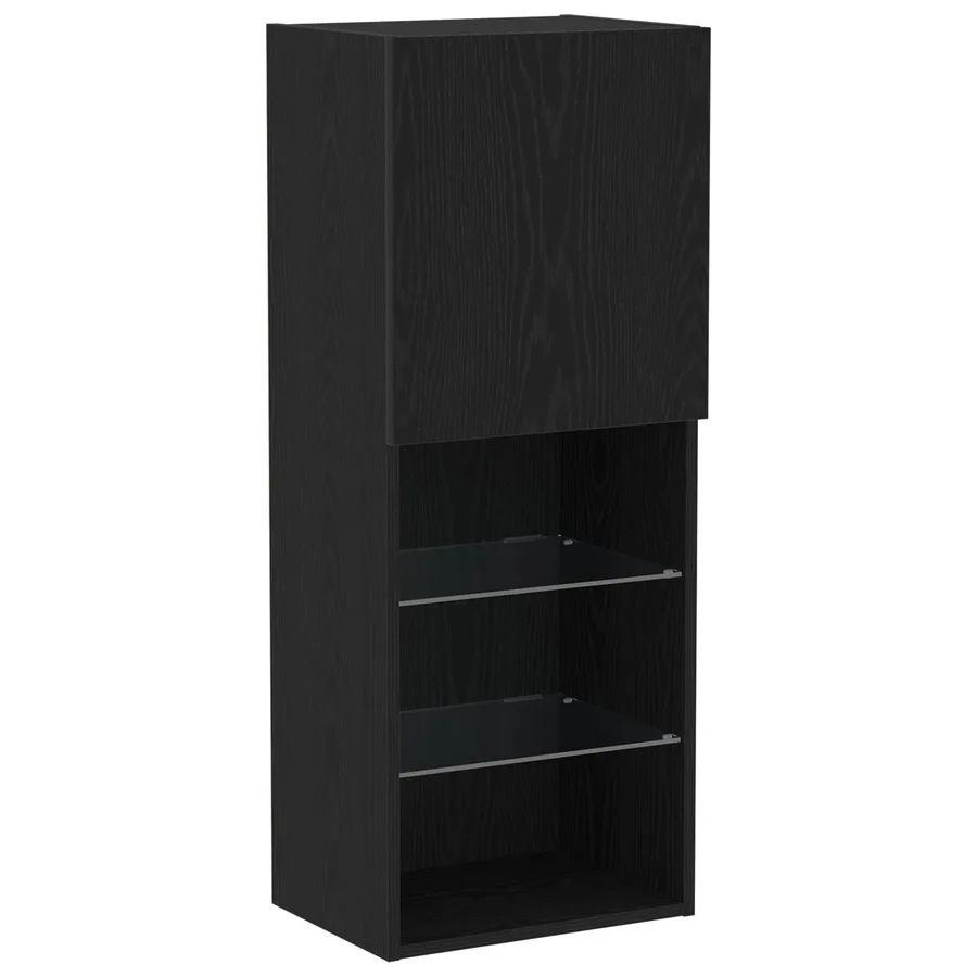 Meuble TV 4 pcs Chêne noir Bois d'ingénierie - 10