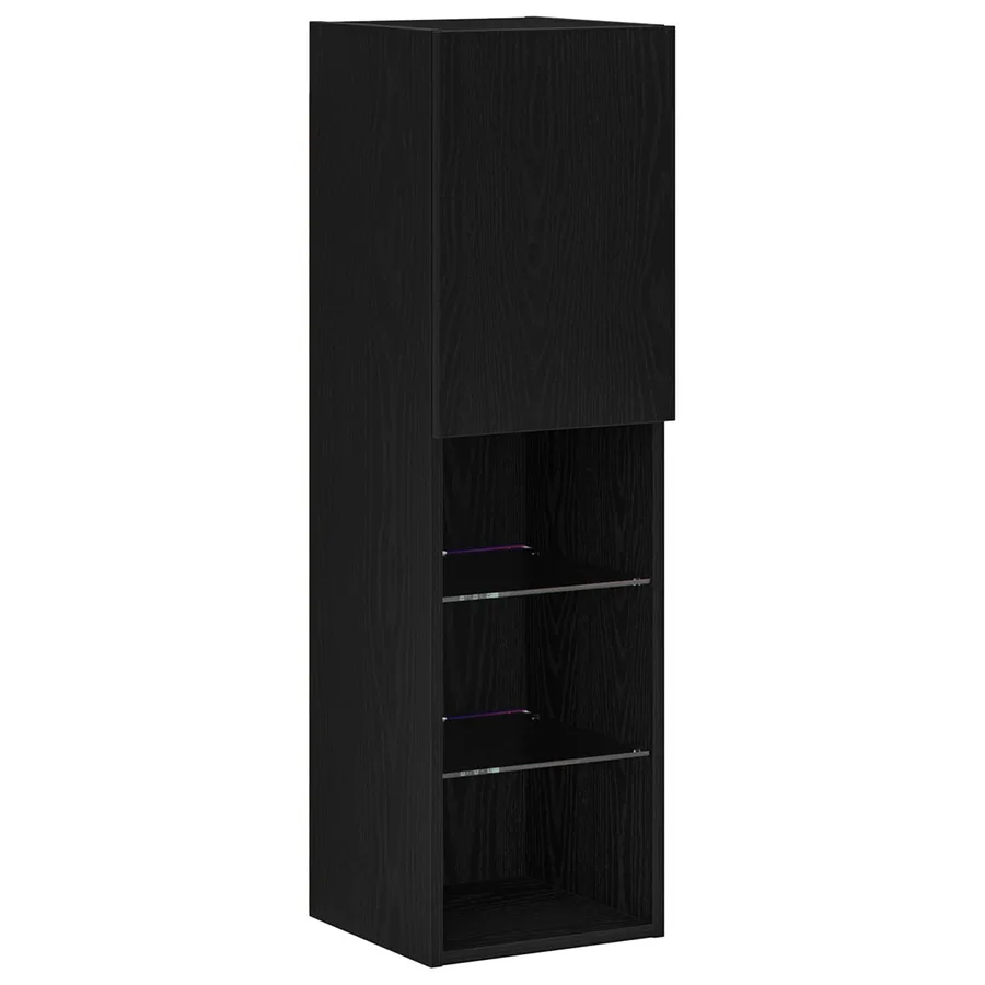 Meuble TV 4 pcs Chêne noir Bois d'ingénierie - 9