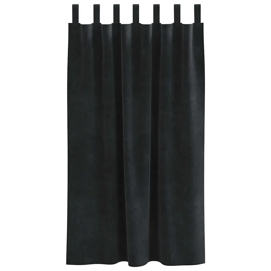 Rideaux occultants 2 pcs Noir 140 x 175 cm Velours - 4