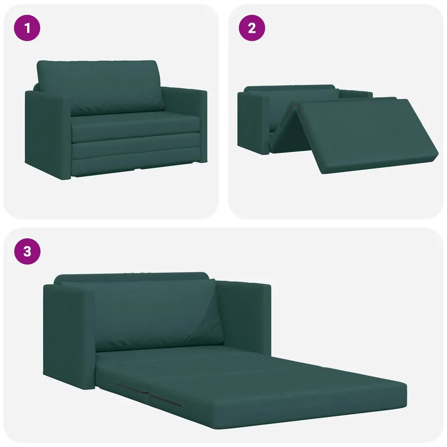 Canapé-Lit 110cm Vert foncé tissu - 8