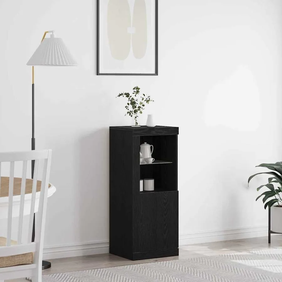 Buffet LED Chêne noir 41 x 37 x 100 cm Bois d'ingénierie