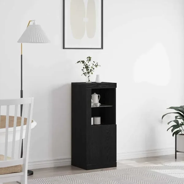 Buffet LED Chêne noir 41 x 37 x 100 cm Bois d'ingénierie
