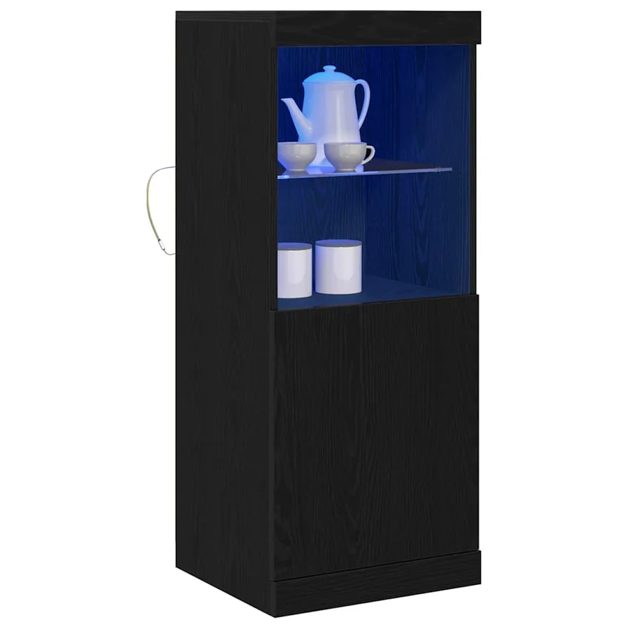Buffet LED Chêne noir 41 x 37 x 100 cm Bois d'ingénierie - 3