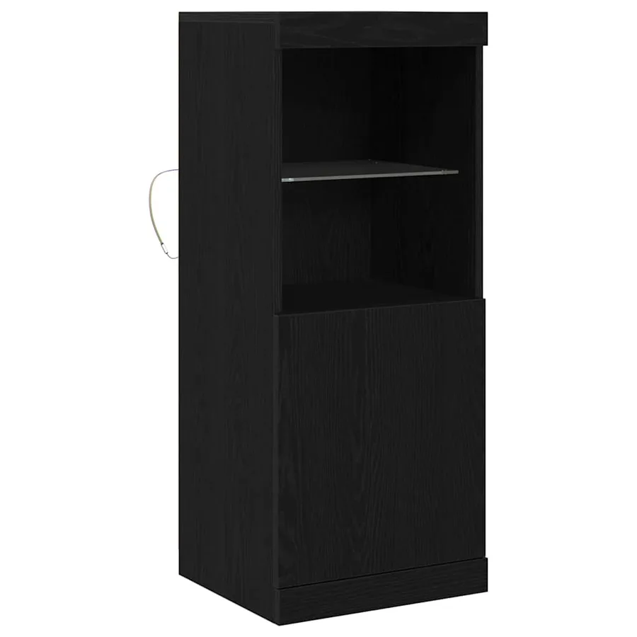Buffet LED Chêne noir 41 x 37 x 100 cm Bois d'ingénierie - 5
