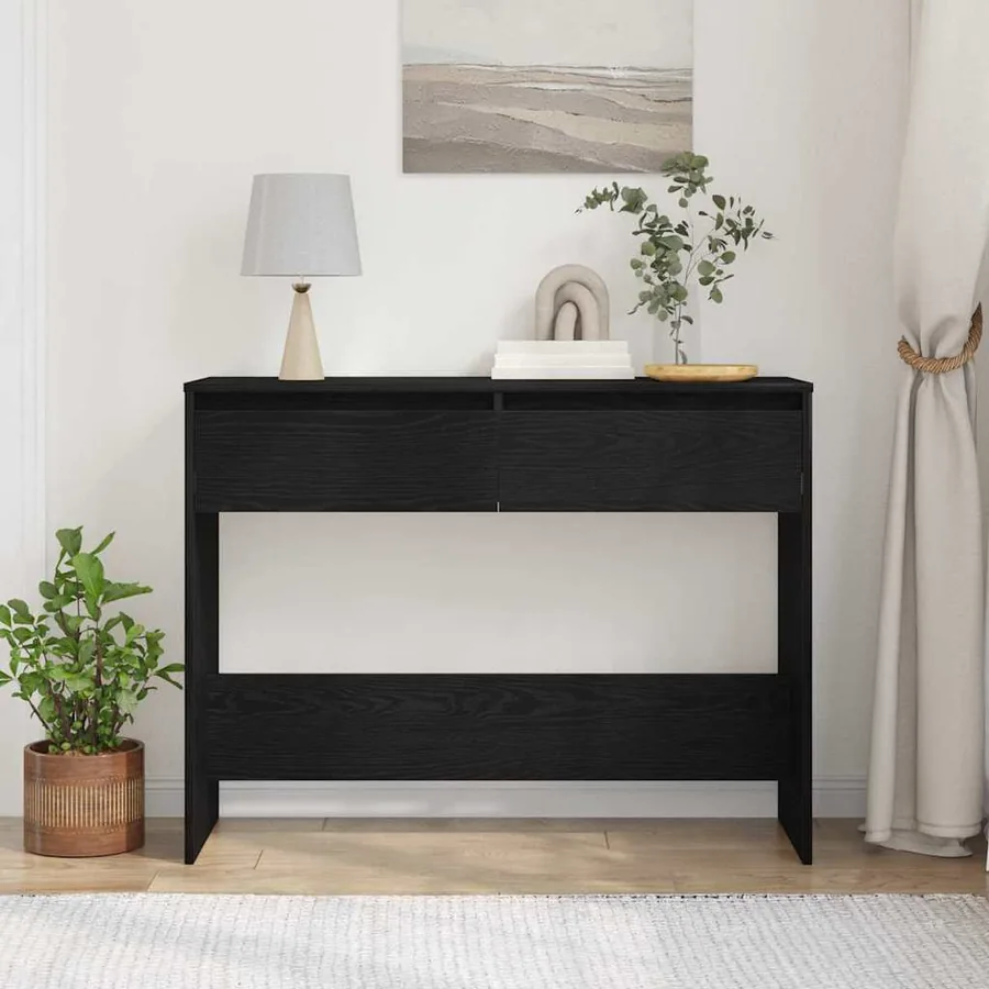 Table console Chêne noir 100 x 35 x 76,5 cm Bois d'ingénierie