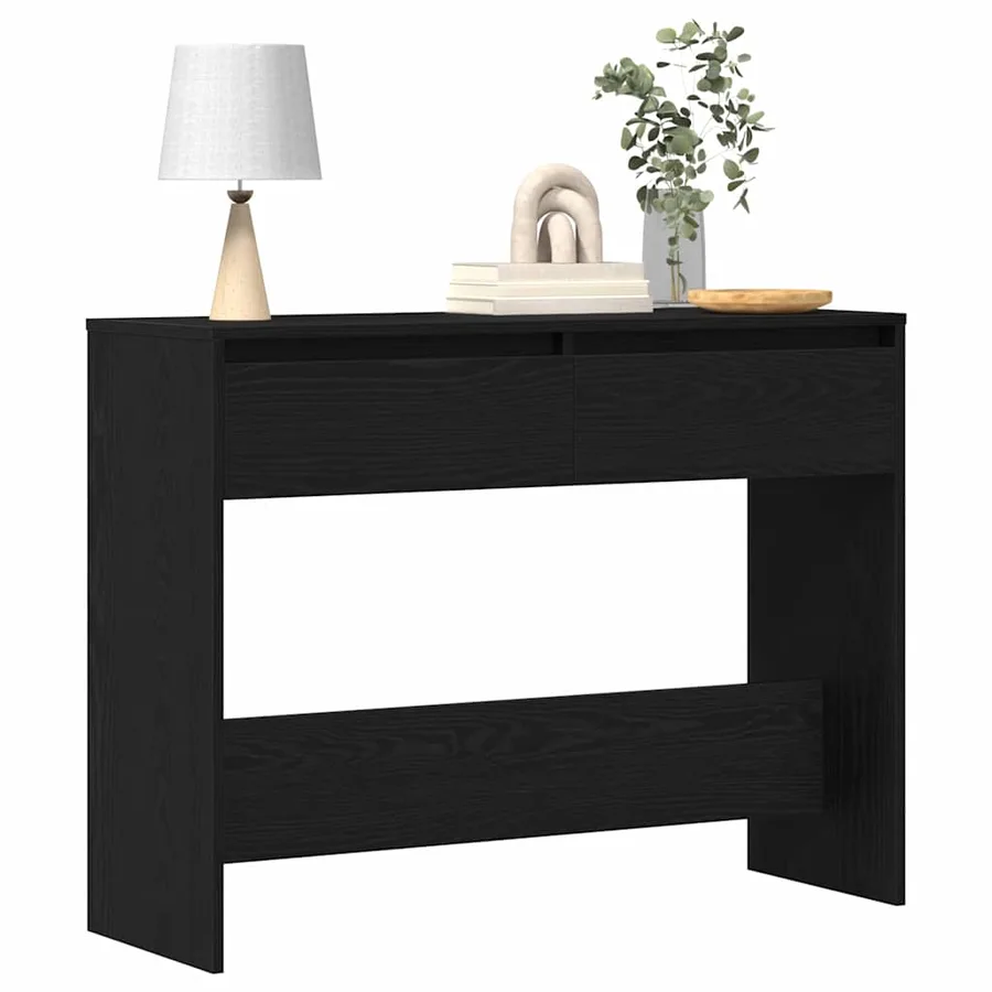 Table console Chêne noir 100 x 35 x 76,5 cm Bois d'ingénierie - 3