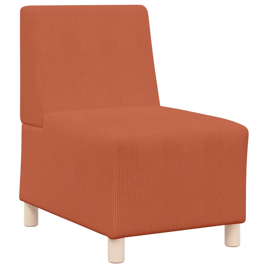 Fauteuil orange rouge 55 cm velours côtelé - 2