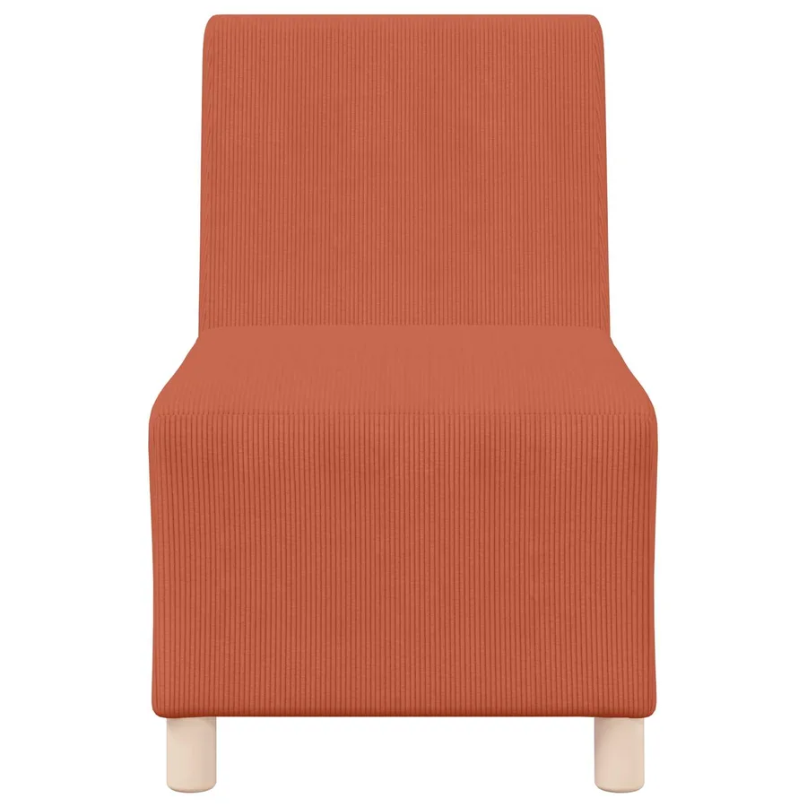 Fauteuil orange rouge 55 cm velours côtelé - 4