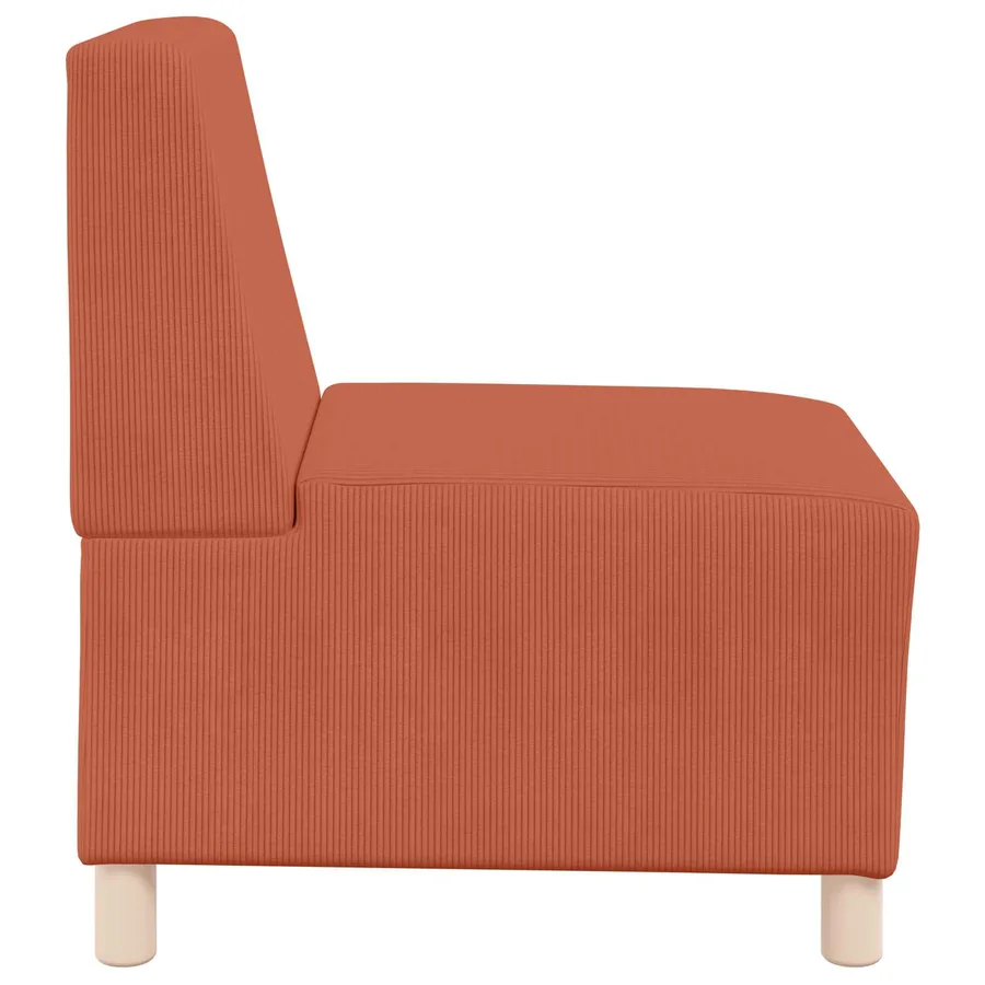 Fauteuil orange rouge 55 cm velours côtelé - 5