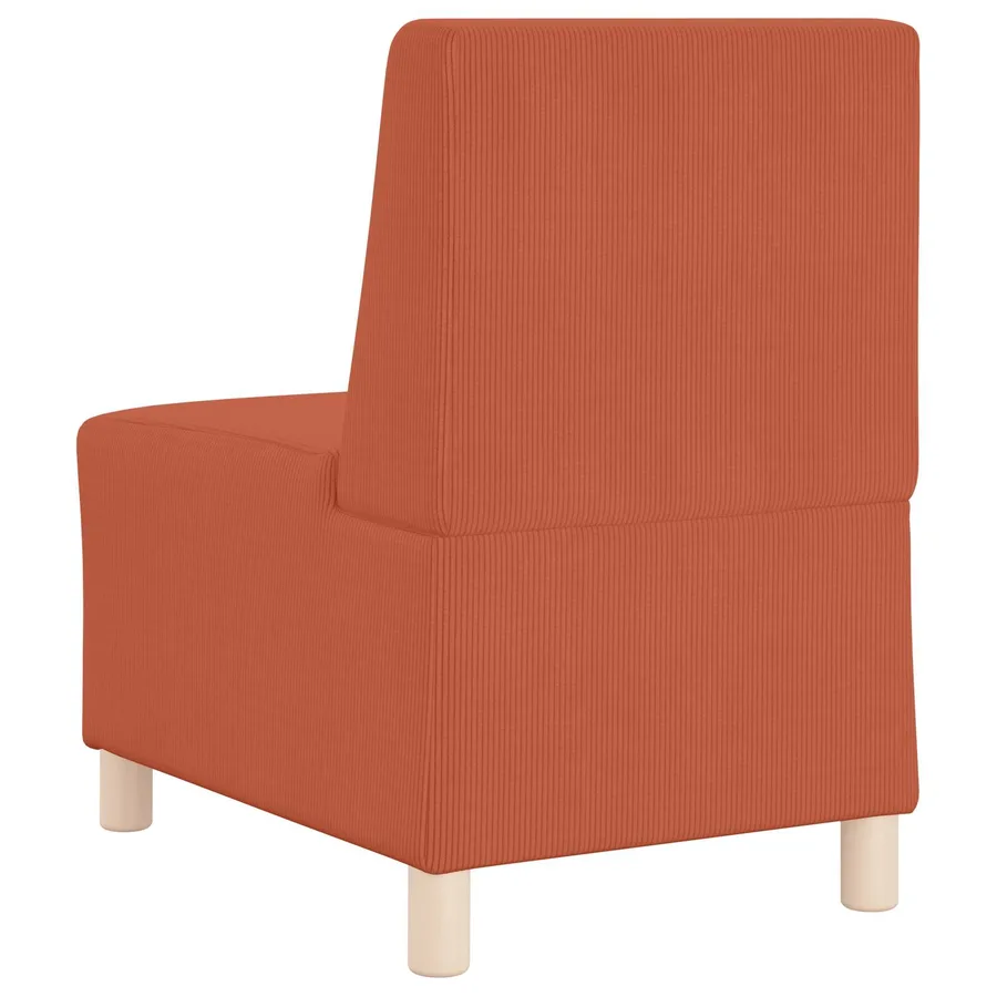 Fauteuil orange rouge 55 cm velours côtelé - 6