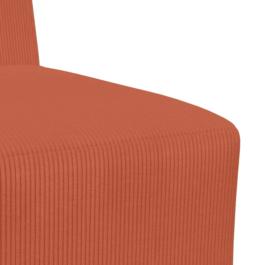 Fauteuil orange rouge 55 cm velours côtelé - 7