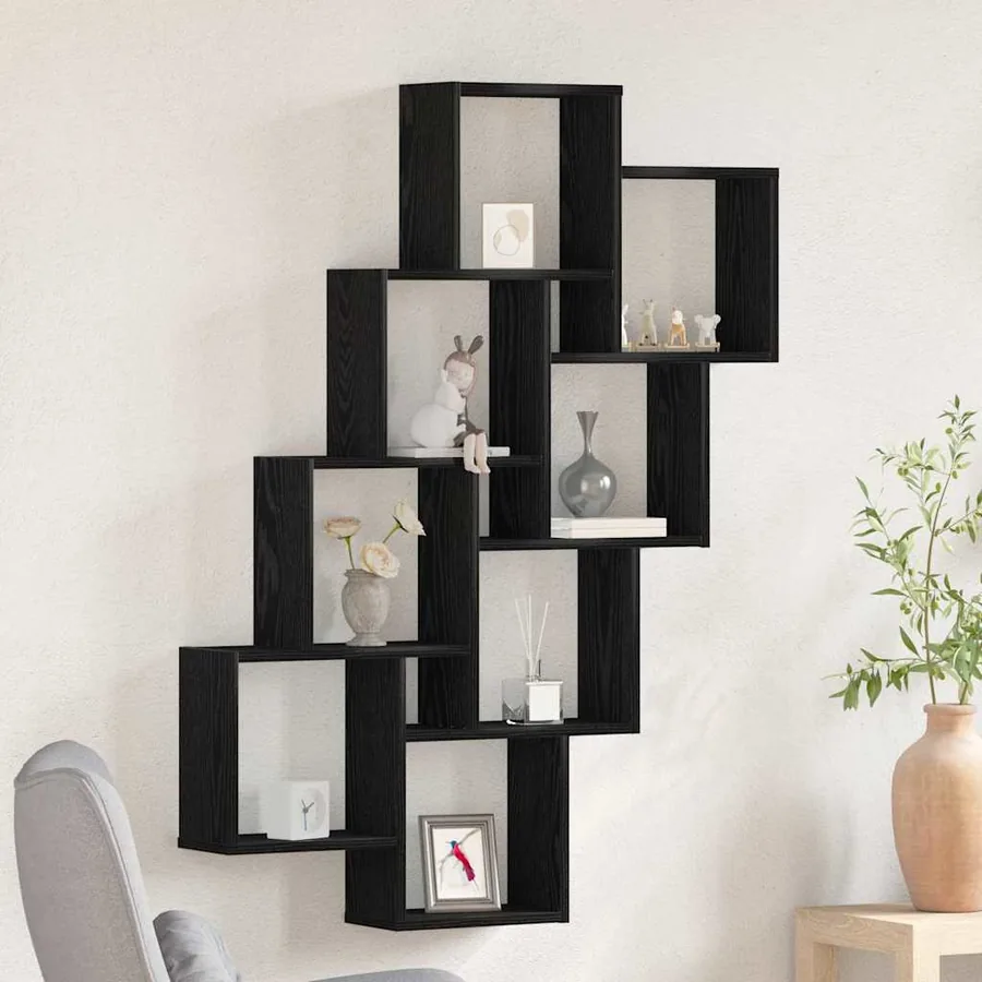 Étagère Murale Chêne noir 90 x 15 x 119,5 cm Bois d'ingénierie