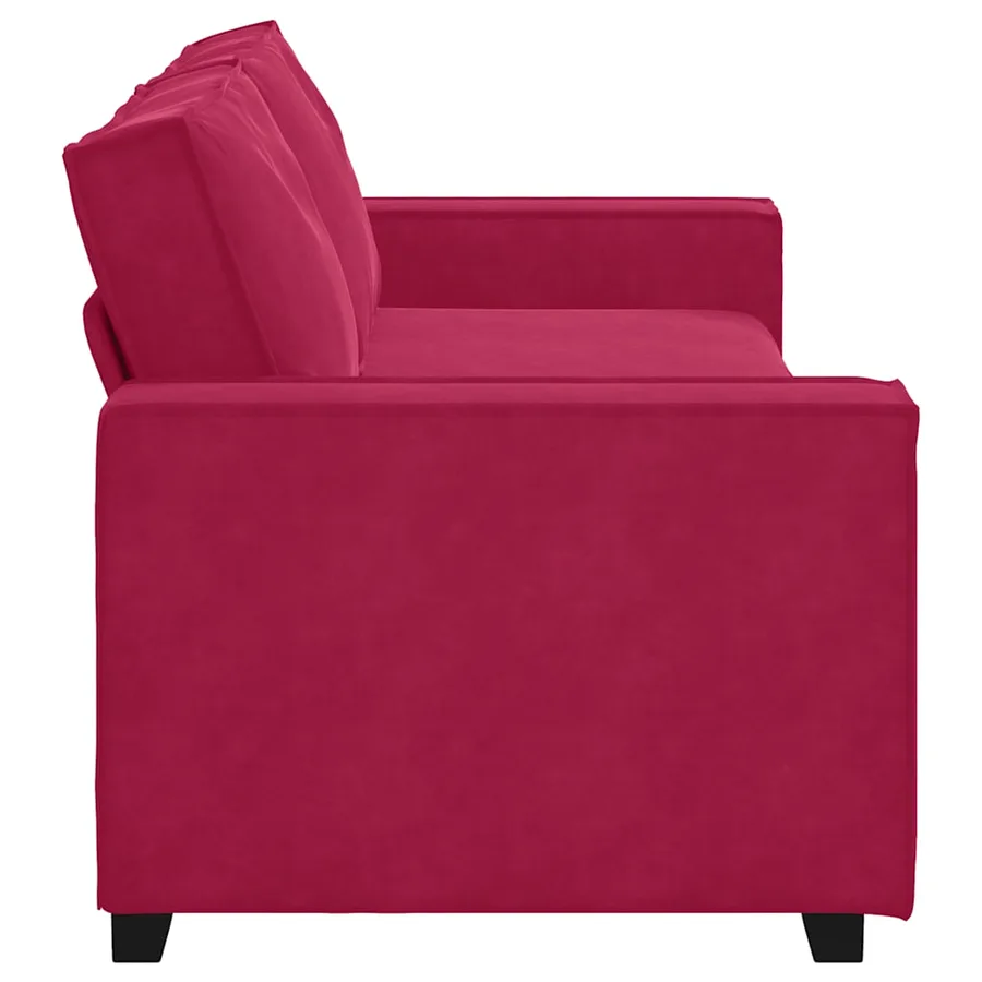 Canapé à 3 places Rouge bordeaux 220x78x84 cm Velours - 5