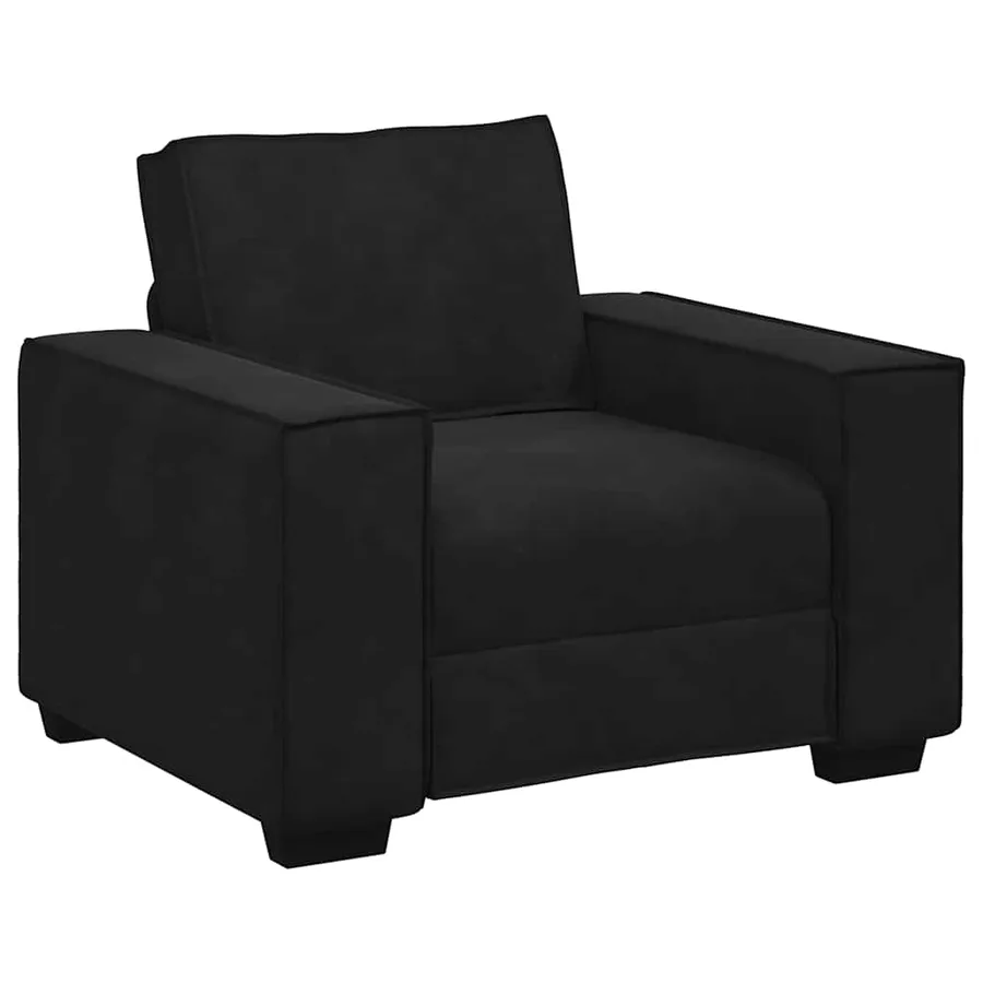 Ensemble de canapés 3 pcs avec coussins Noir Velours - 4