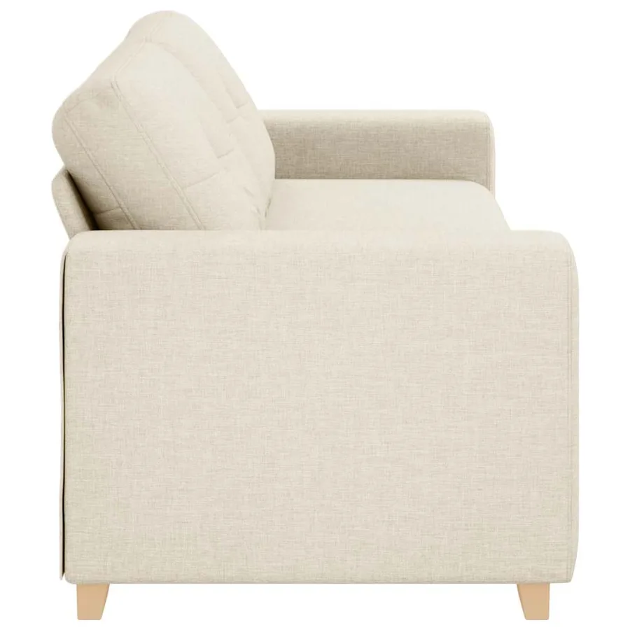 Sofa 3 places Beige 220 cm Tissu en lin mélangé - 5