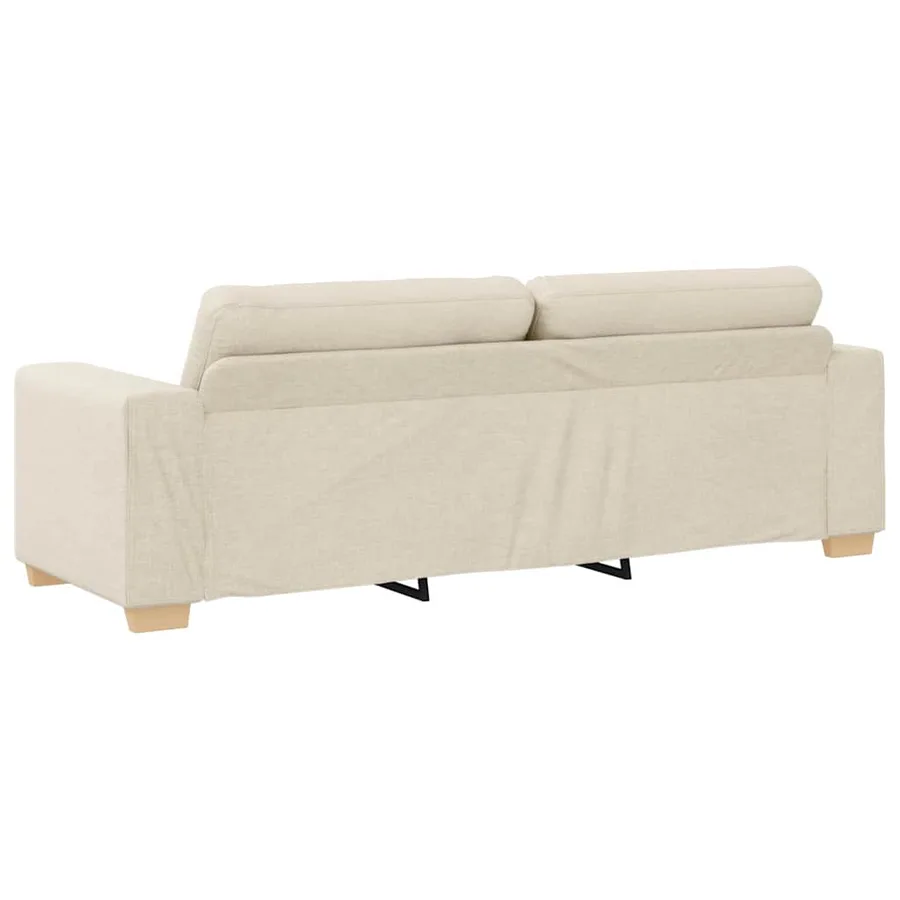 Sofa 3 places Beige 220 cm Tissu en lin mélangé - 6