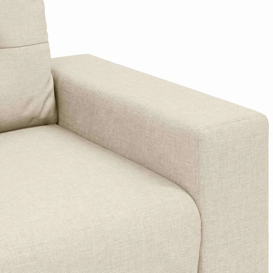 Sofa 3 places Beige 220 cm Tissu en lin mélangé - 7