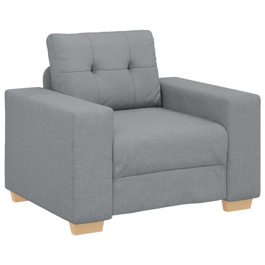 Canapé 3 pcs Gris clair 221 x 80 x 80 cm Tissu en lin mélangé - 4