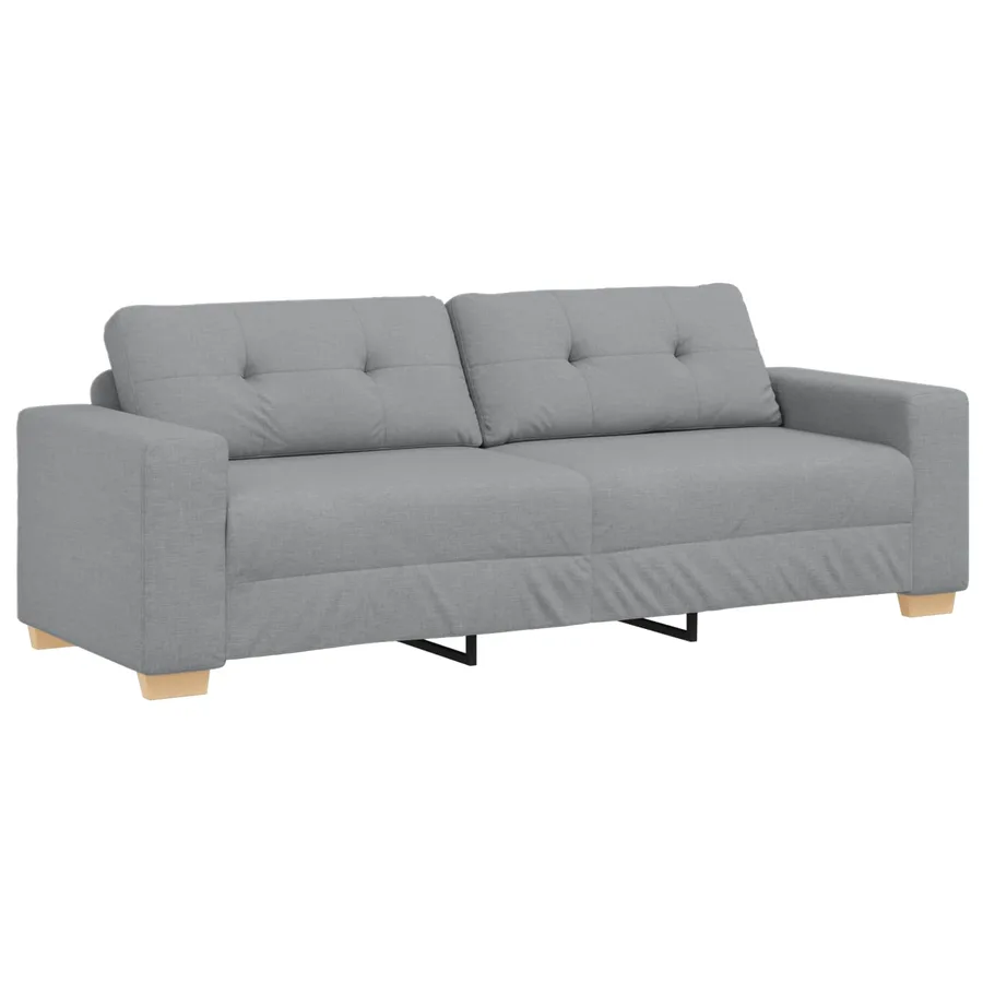 Canapé 3 pcs Gris clair 221 x 80 x 80 cm Tissu en lin mélangé - 5