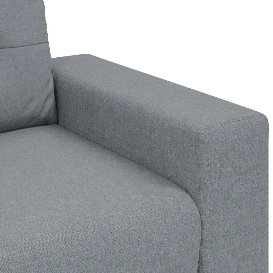 Canapé 3 pcs Gris clair 221 x 80 x 80 cm Tissu en lin mélangé - 8