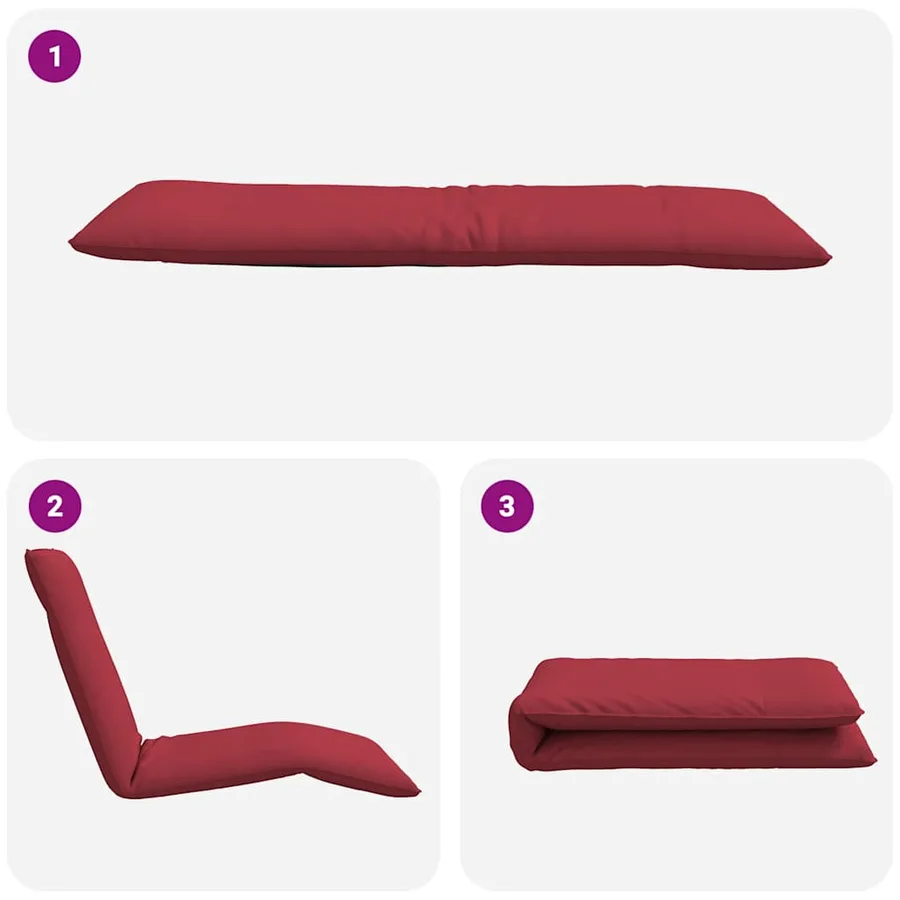 Transat pliant rouge vin 175 x 54 x 8,5 cm tissu Oxford - 7
