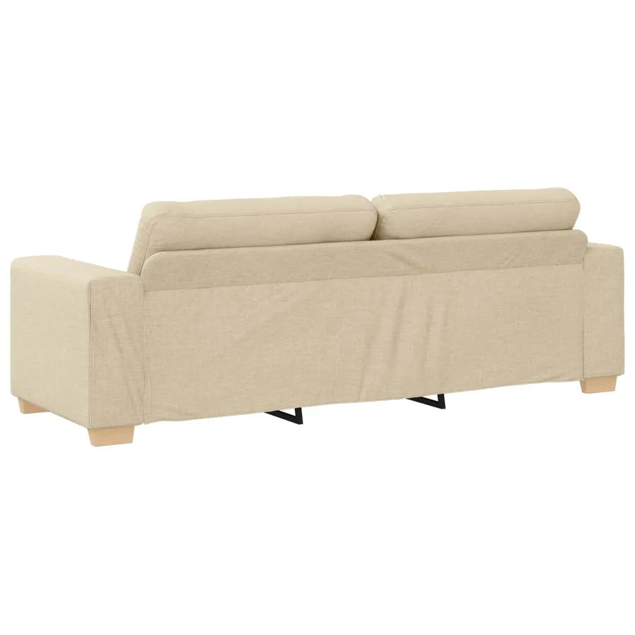 Canapé 3 pcs Crème 221 x 80 x 80 cm Tissu en lin mélangé - 9