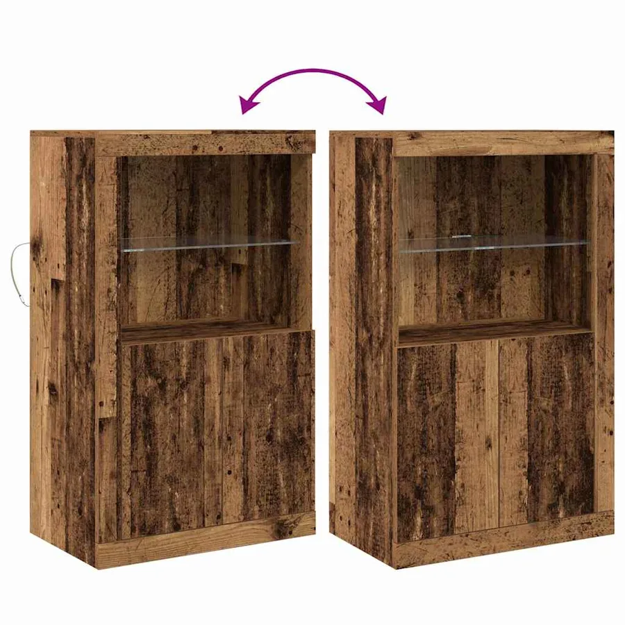 Buffet LED Bois ancien 60,5 x 37 x 100 cm Bois d'ingénierie - 13