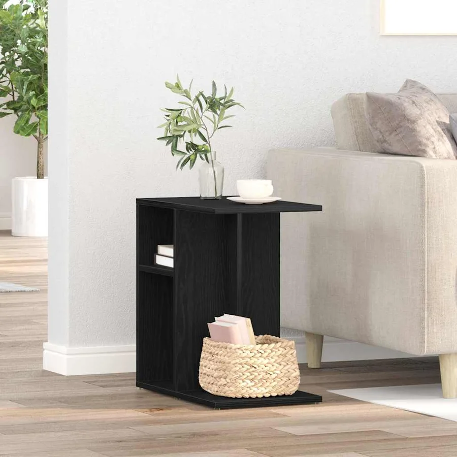 Table d'appoint Chêne noir 50 x 30 x 50 cm Bois d'ingénierie - 4