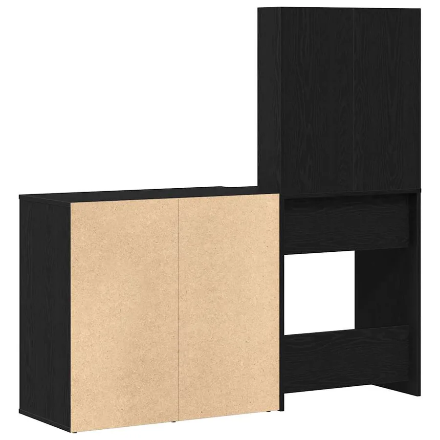 Ensemble de table de maquillage LED avec tiroir Chêne noir - 11