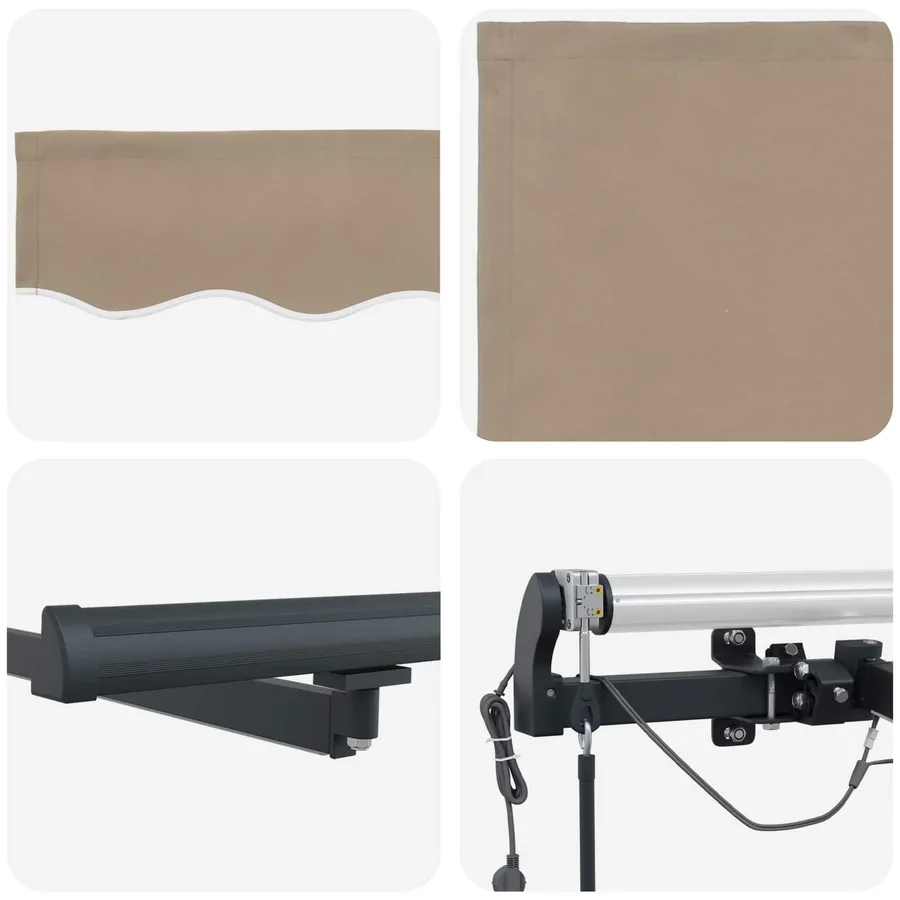Auvent rétractable Beige 500 × 350 cm Polyester - 10