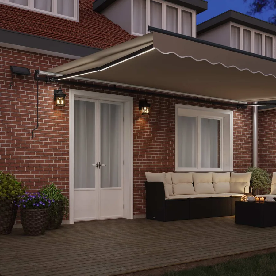Auvent rétractable Beige 500 × 300 cm Tissu et Aluminium - 3