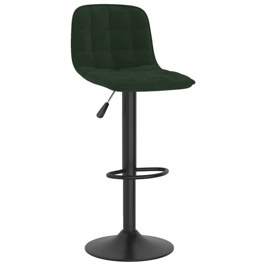 Tabourets de bar lot de 2 vert foncé velours - 3
