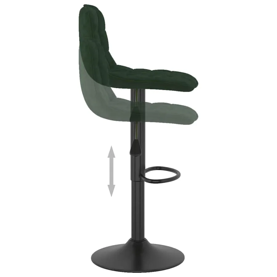Tabourets de bar lot de 2 vert foncé velours - 7