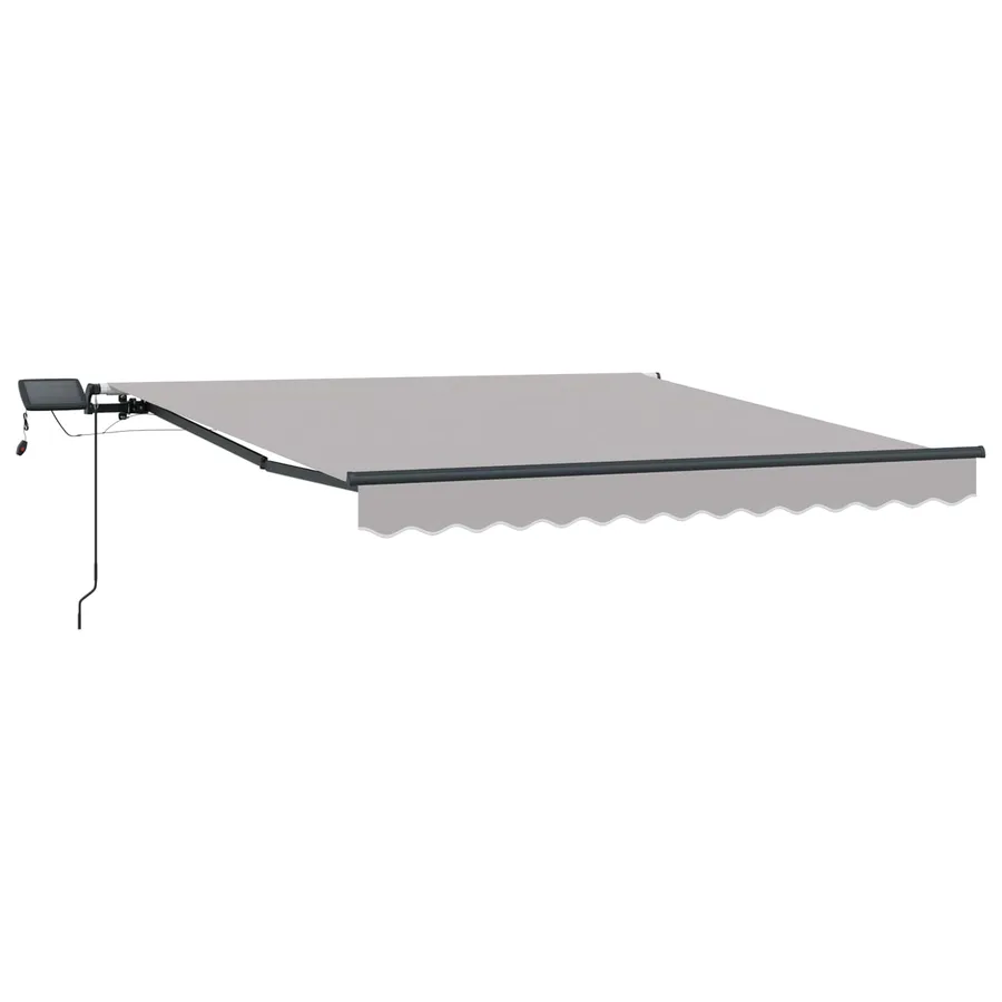 Auvent rétractable Gris clair 300 x 250 cm Tissu et Aluminium - 5
