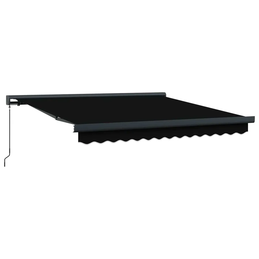 Auvent rétractable Noir 350 x 250 cm Toile et Aluminium - 2